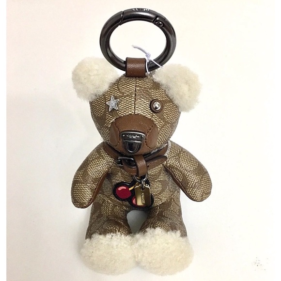 Coach Keychain Limited Cherry Teddy Bear Bag Charm - Picture 5 of 8